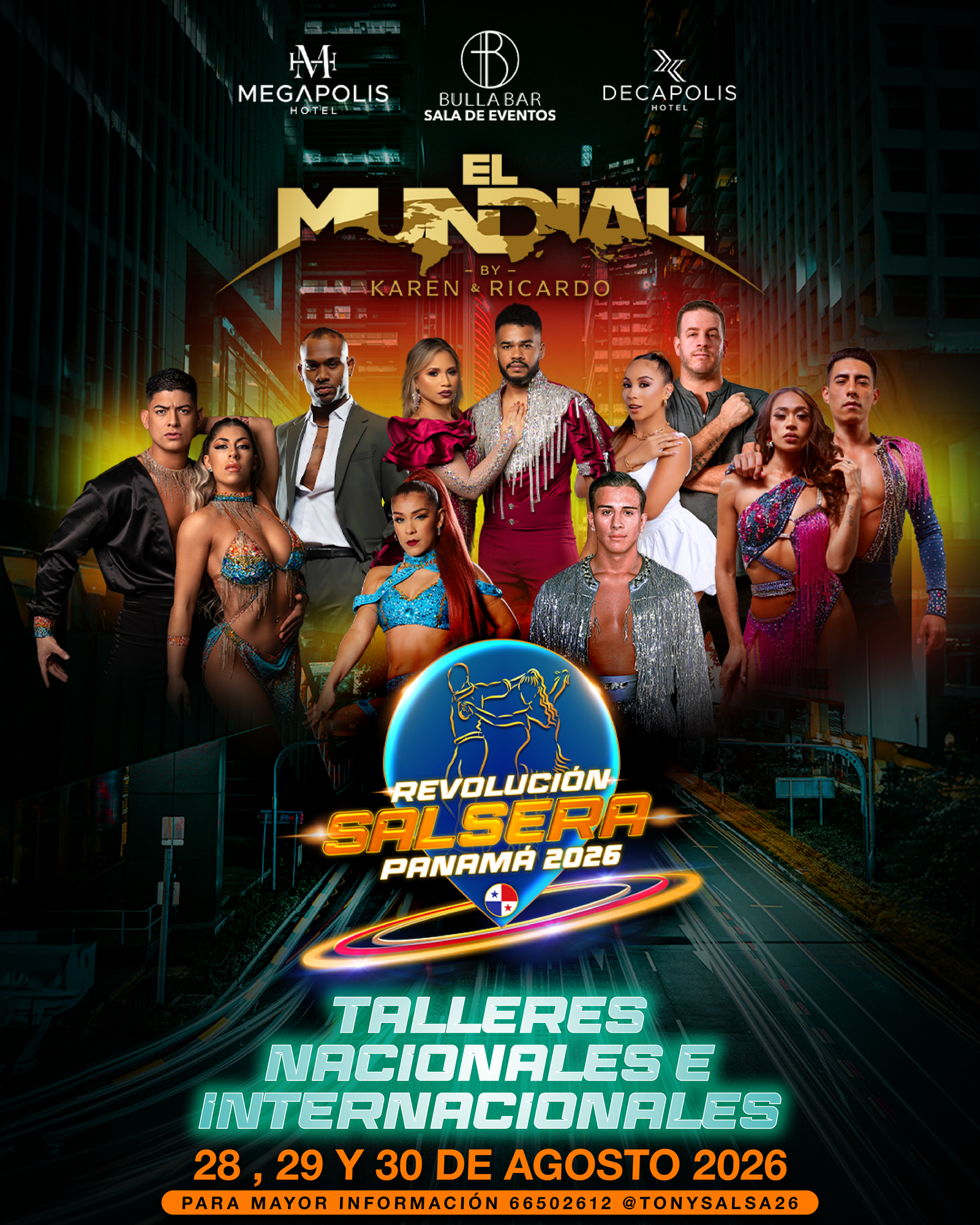Bailarines de salsa en competencia
